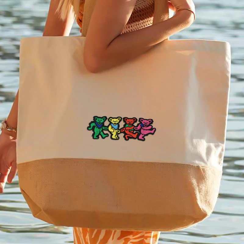 1 шт., вышитая нашивка Grateful Dead Dancing Bears, железный значок в стиле хип-хоп, рок, сделай сам, подарок для одежды, кепка, сумка, куртка, шляпа дальнобойщика