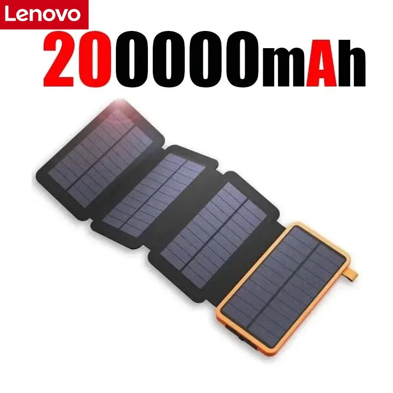 Lenovo 500000mAh Solar Powerbank 120W Grote Capaciteit Supersnel Opladen Externe Batterij met Zaklamp voor iPhone Huawei 2026
