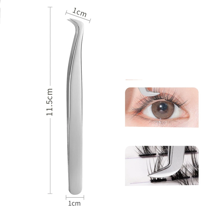 7pcs High Precision Stainless Steel Eyelash Extension Tweezers - Straight Or Curved Tip For Perfect Application - Ideal For Make