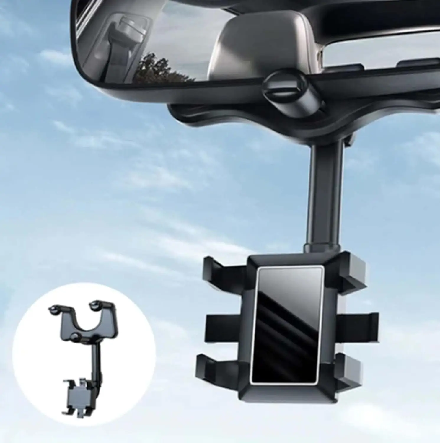 

Satismoon,Satismoon Car Phone Holder,Satismoon rearview phone holder,porta telefono para carro,Multifunctional ° Rotatable Car