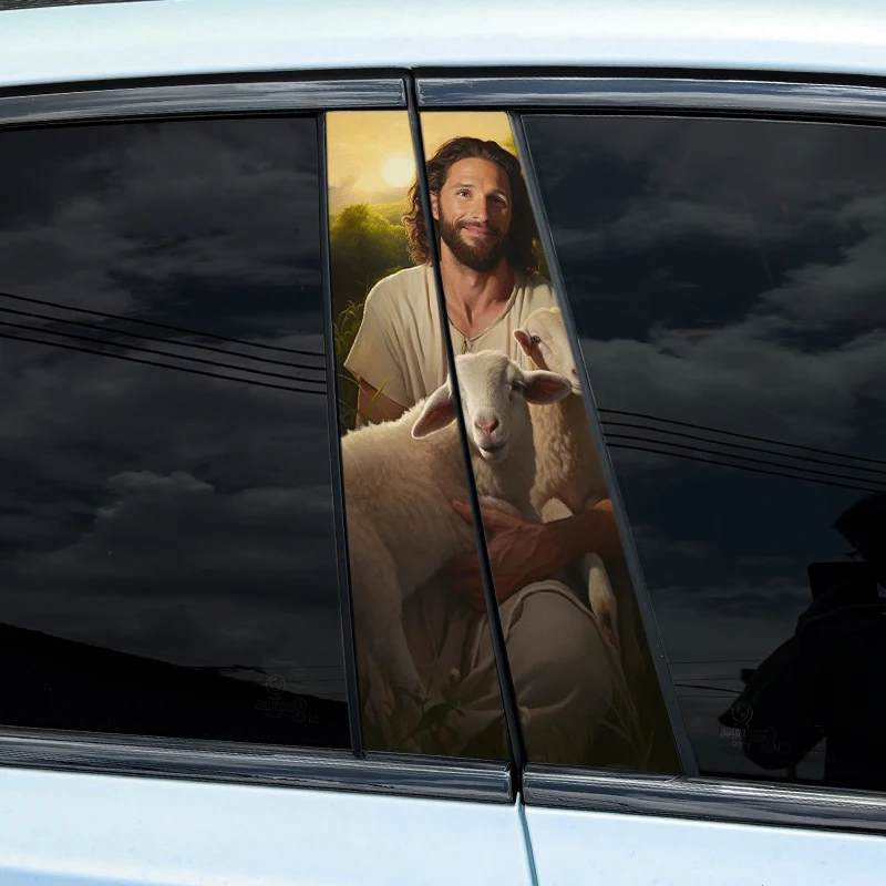 1PC Jesus Christian Car Stickers Auto B Pillar Waterproof Decoration Cover Scratches DIY Car Doors Pillar Sunscreen Vinyl Decals