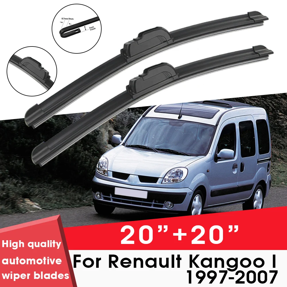 

Car Wiper Blade Blades For Renault Kangoo I 1997-2007 20"+20" Windshield Windscreen Clean Rubber Silicon Cars Wipers Accessories