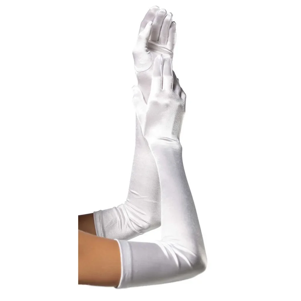 قفازات طويلة لأداء المسرح للنساء ، قفازات بخمسة أصابع ، أنيقة ، حماية من الشمس ، تأثيري ، ناعم ، صلب ، زفاف ، زفاف