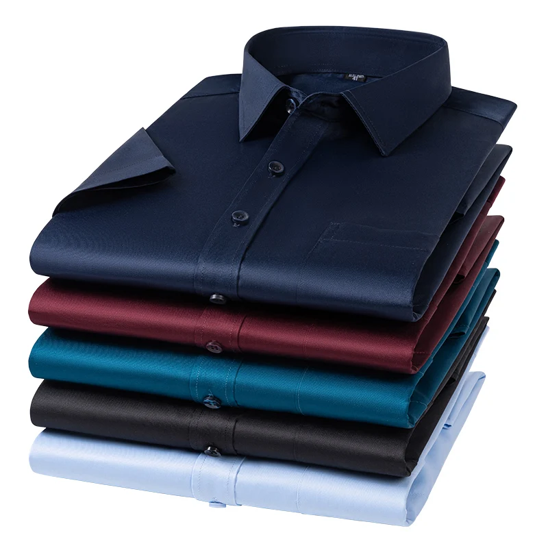 

Men's short-sleeved shirt - non-stretchable and anti-wrinkle shirt for business and casual wear in summer, trendy for the season