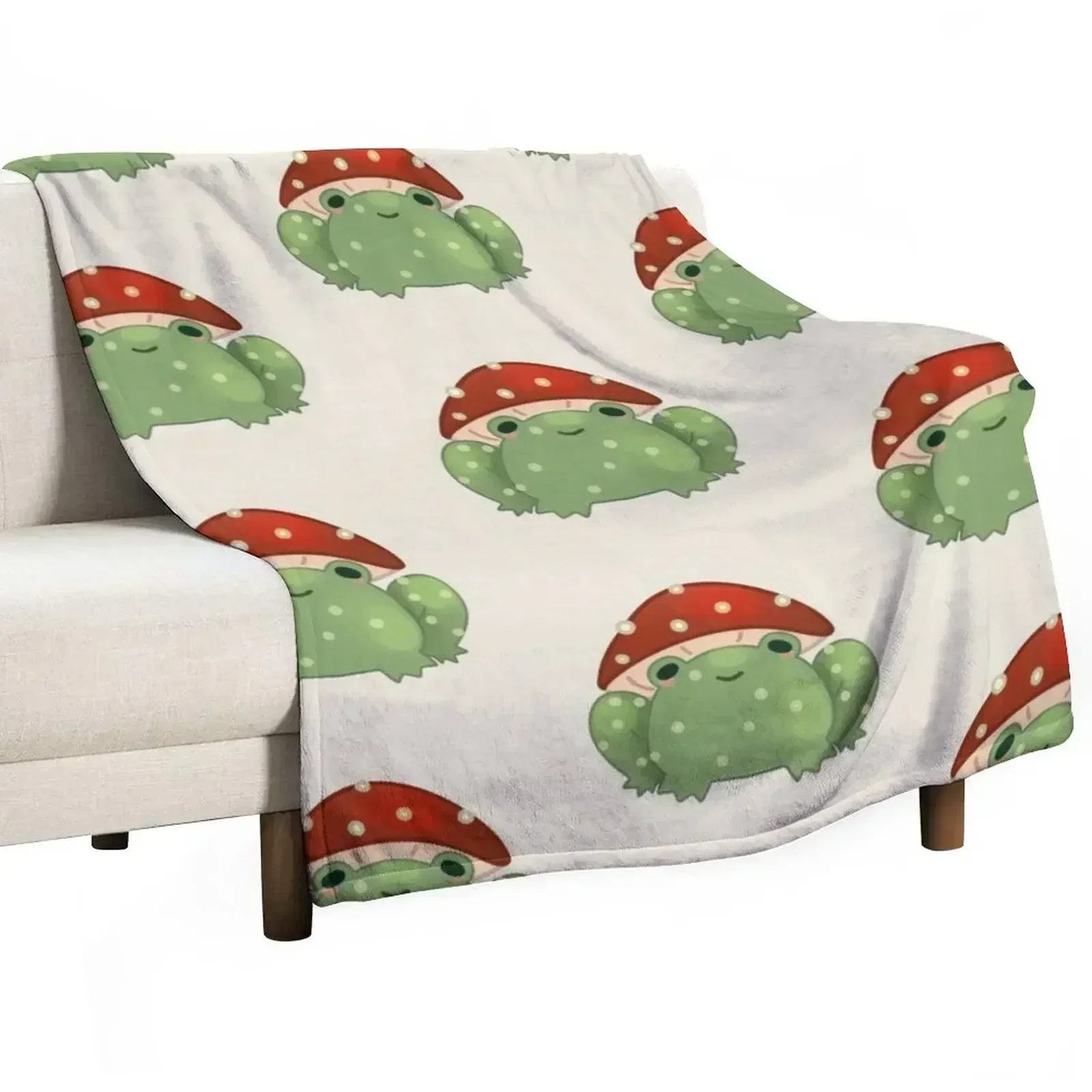 

mushroom frog Throw Blanket decorative Flannel Tourist Bed Blankets