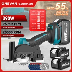 ONEVAN 3 Zoll bürstenloser elektrischer Winkelschleifer 76 mm elektrische Kreissäge Schneiden Polieren Elektrowerkzeug für Makita 18 V Akku