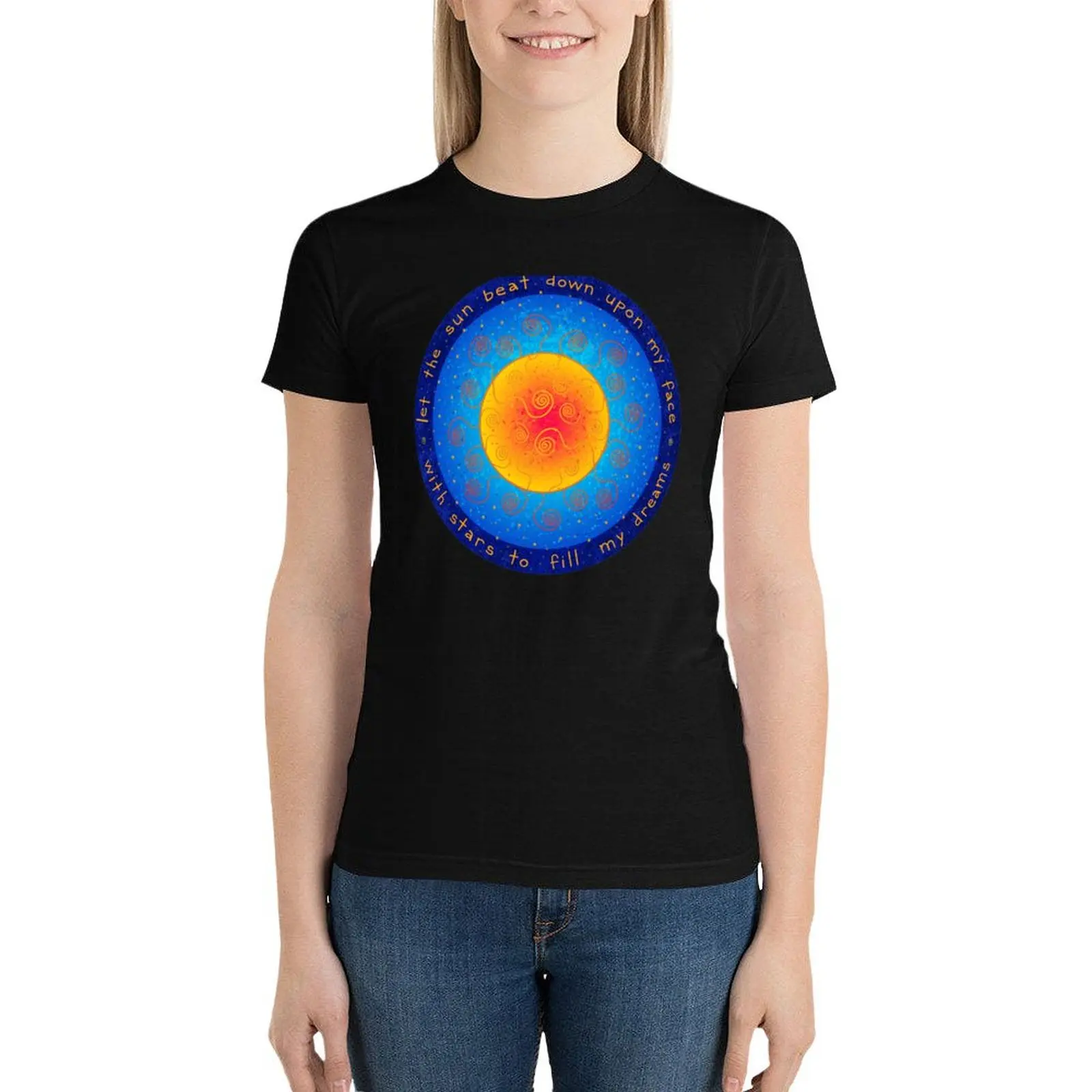 

Kashmir Sun T-Shirt hippie clothes oversized summer clothes for Women