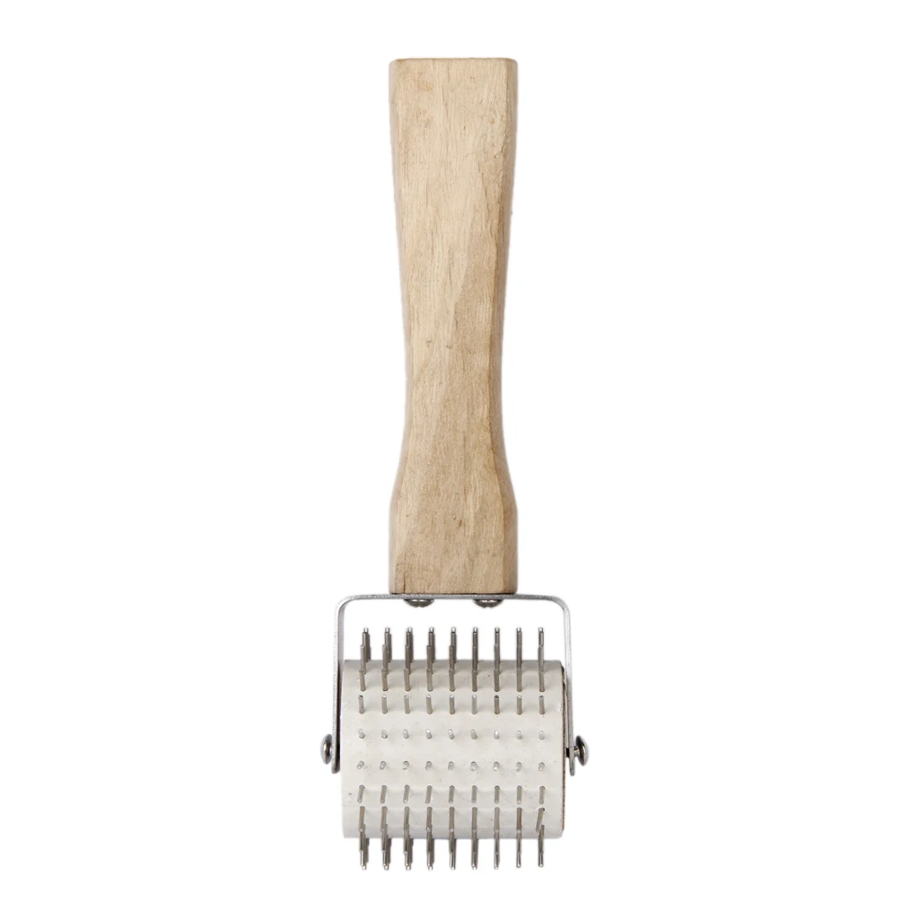 Stainless Steel Needle Roller Uncapping Hardwood Handle Propolis Collector Honeycomb Extractor Beekeeping Tool for Removal Rack