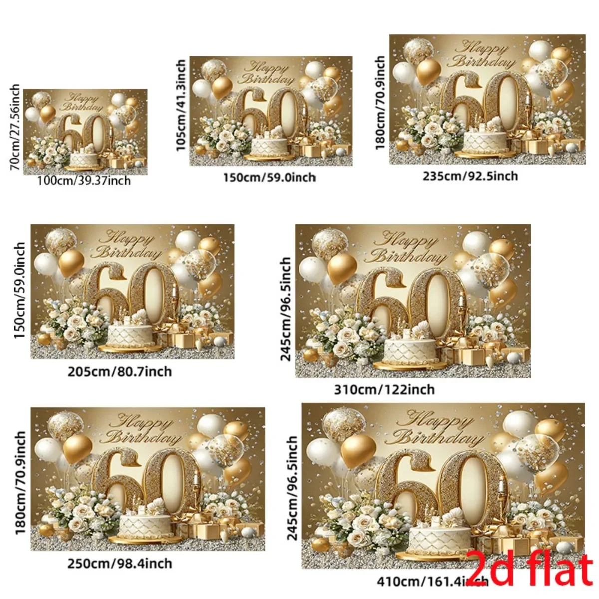 1 bannière de fond pour célébration du 60e anniversaire, style plat 2D, festive, joyeuse et dynamique, pour événement.yzb