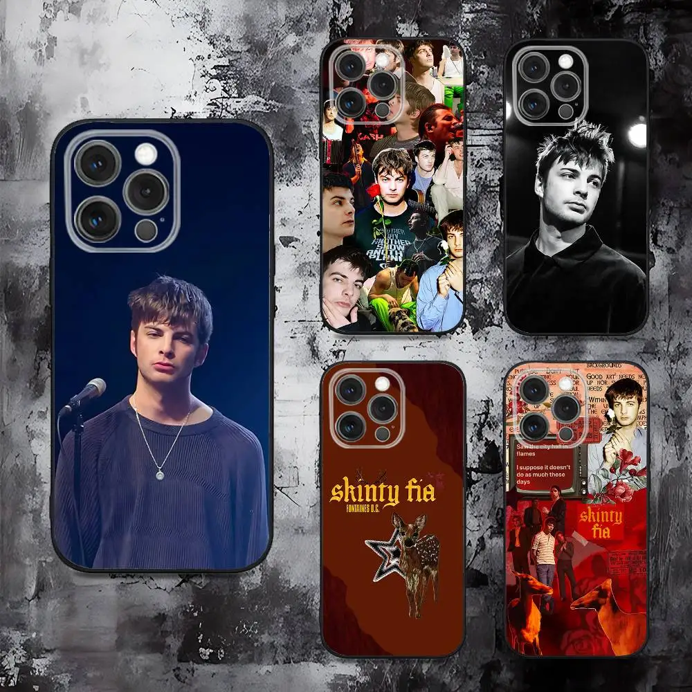 Funda de teléfono Grian Chatten para iPhone 16,15,14,13,12,11,Pro,Max,Plus,X,XS,SE,E,Mini,funda negra de silicona suave