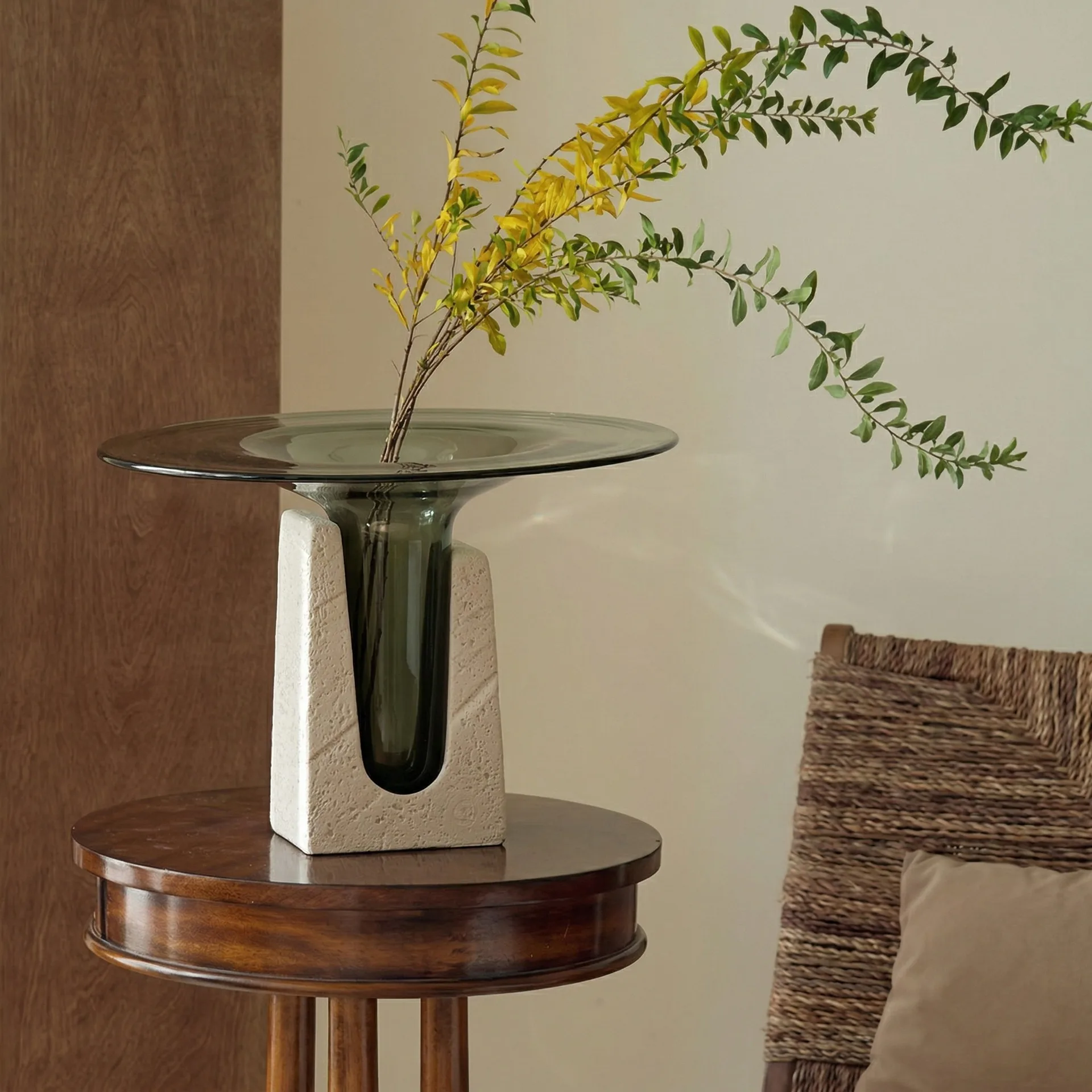 

Zml glass standing vase - modern minimalist flower home desktop floral arrangements, atmosphere enhancing decorative ornament