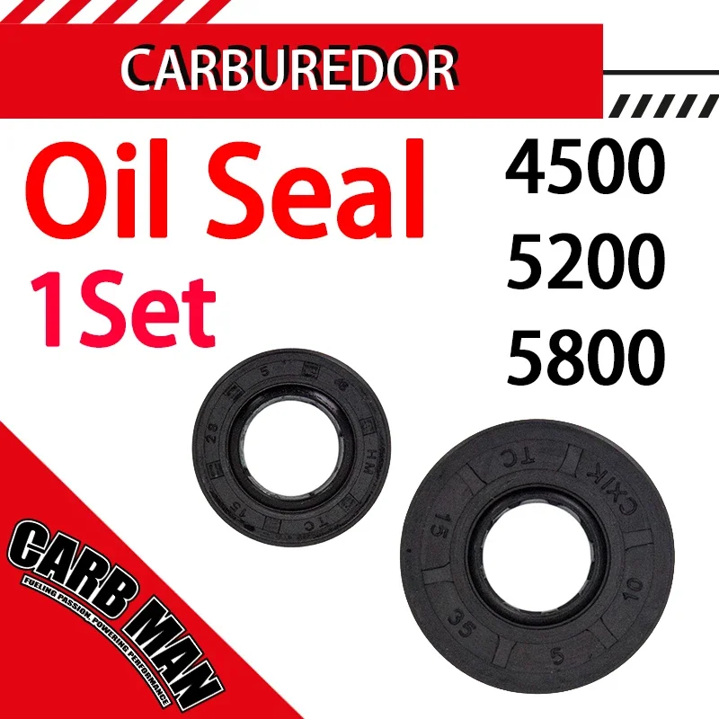 For 4500 5200 5800 MP16 45CC 52CC 58CC 2 Stroke Engine 15x35x5 15*28*5 Crankshaft Oil Seal Set