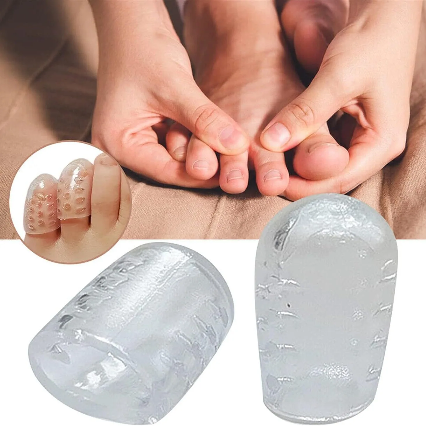 50pcs Toe Covers Silicone Transparent Breathable Toes Protectors Prevent Blisters Comfortable with High Elasticity Foot Care