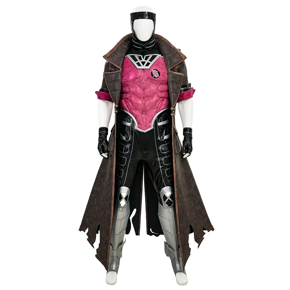 

Rivals Gambit Remy Etienne LeBeau Cosplay Vest Mask Gambit Costume Long Jacket Superhero Halloween Outfit