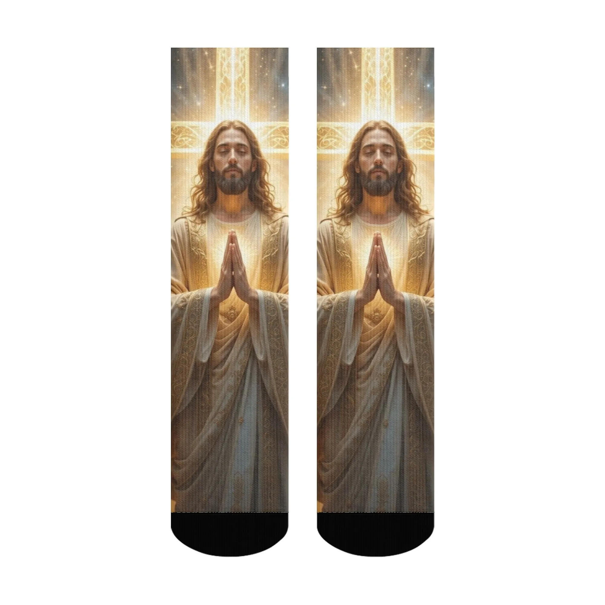 

Мужские повседневные модные носки, новинка, легкие забавные носки с крестом Иисуса, мягкие дышащие нескользящие носки, праздничные подарки на все сезоны