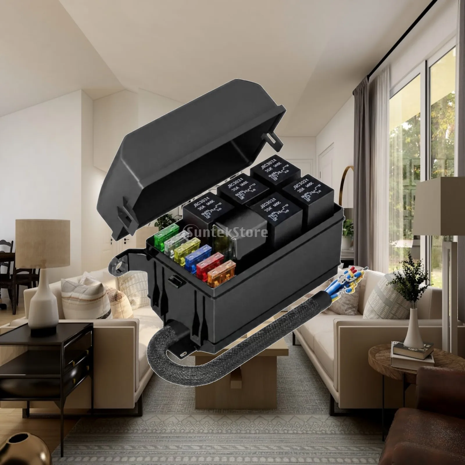 6 Way Relay Box for Vehicle Power Distribution Waterproof Electrical Protection Enclosure