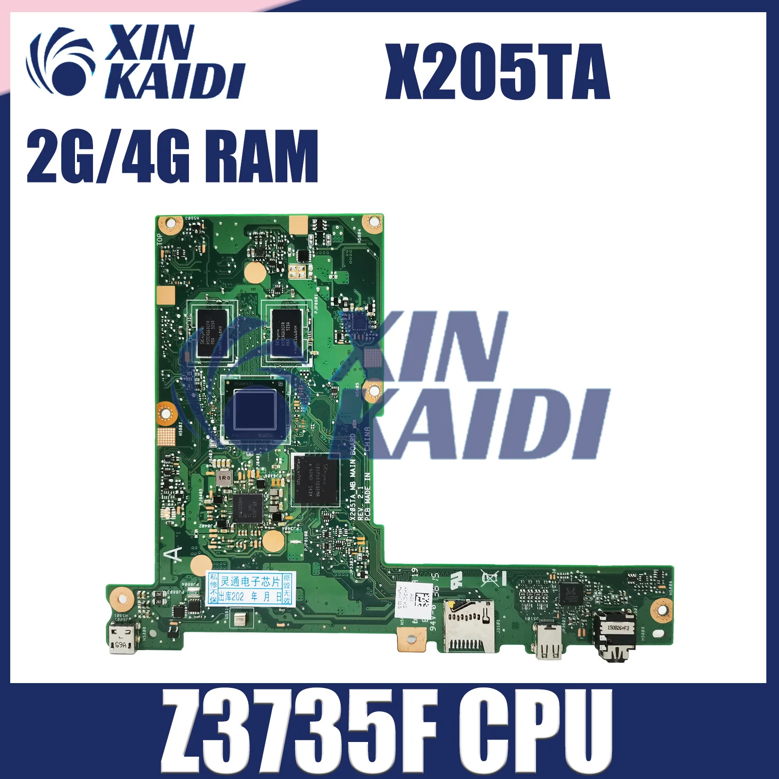 Laptop Moederbord voor ASUS X205TA X205T X205TA Notebook Moederbord Moederbord Z3735F CPU 2G 4G-RAM 32G SSD Systemboard