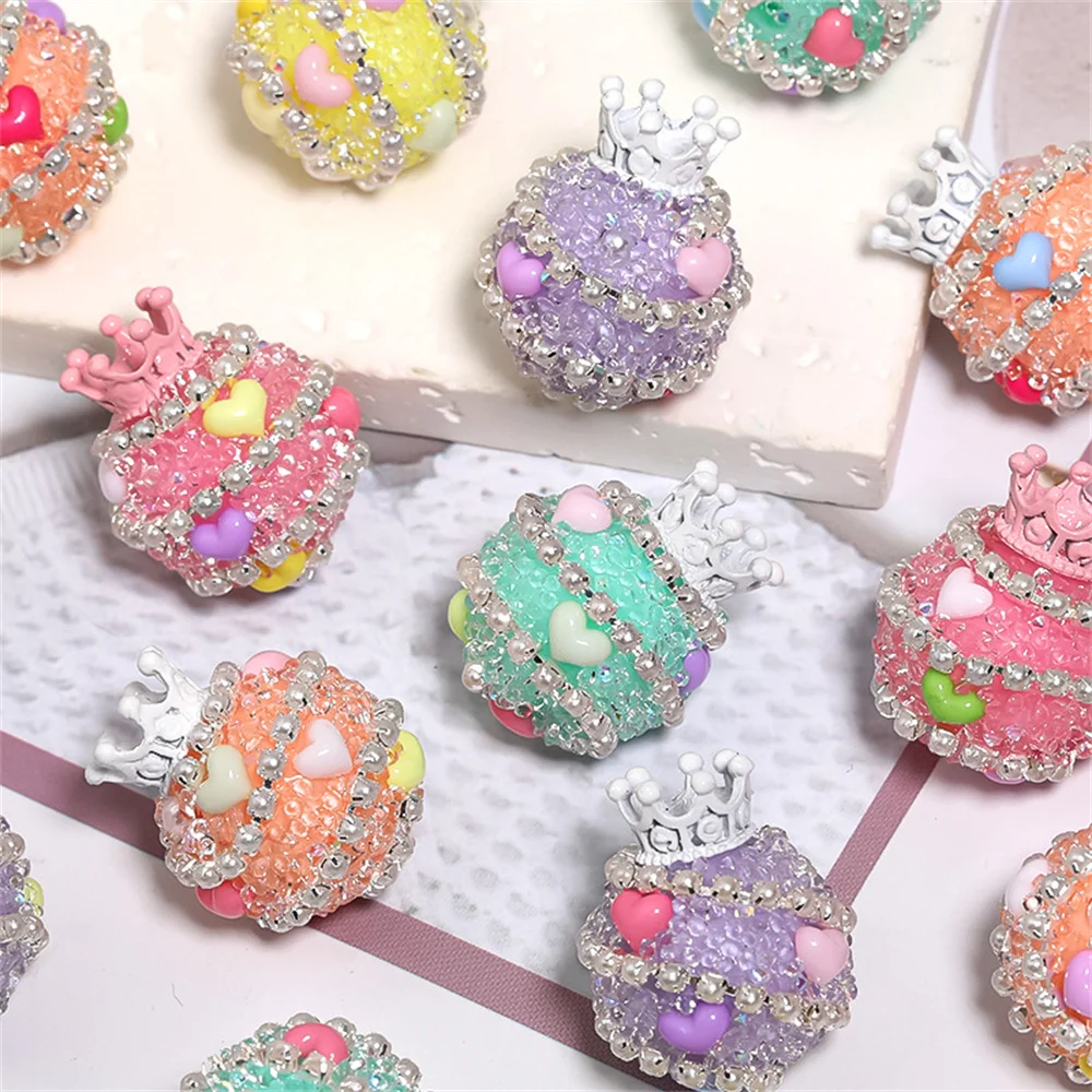 ST27 High quality Crown Sugar Beads Straight Hole Drill Ball Beads DIY Mobile Phone Chain Jewelry Accessories Beads Loose Beads