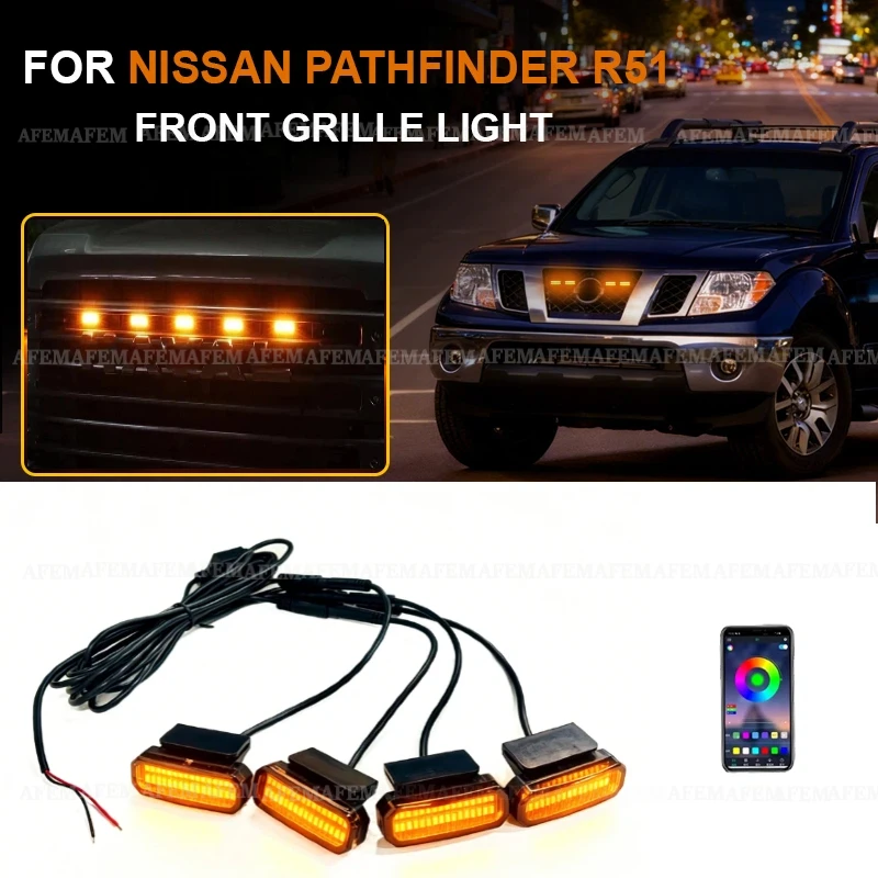 LED Front Grille Light FOR NISSAN PATHFINDER R51 Old Model Car Daytime Running Light Wheel Eyebrow Lamp For Pickup Offroad 12V view 2