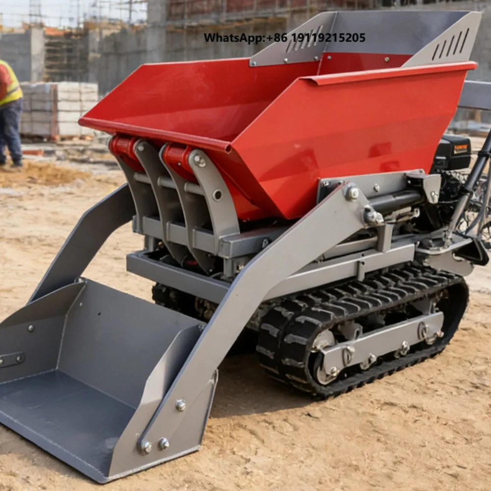 Heavy Duty 500kg Mini Crawler Dump Truck Hydraulic High Tip Self Loading Tracked Dumper for Garden Construction