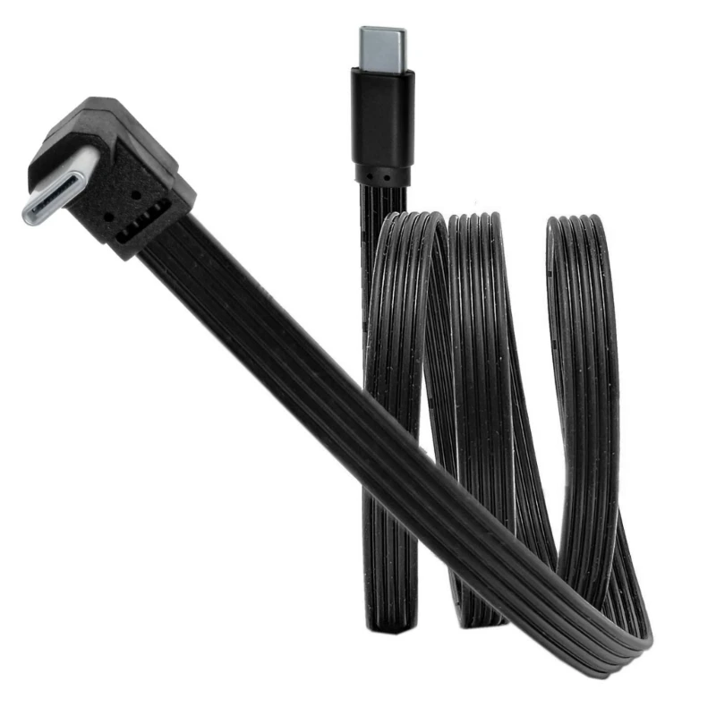 Silicone Flat USB C Data Cable 45W PD Fast Charging for Monitoring Cameras Toy
