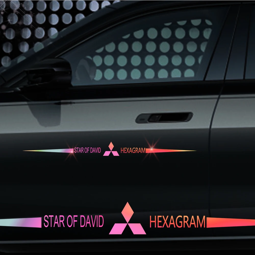 

Car Styling Laser Car Door Body Glass Decoration Stickers For Mitsubishi Asx Lancer Pajero 4 Outlander 3 L200 Colt Accessories