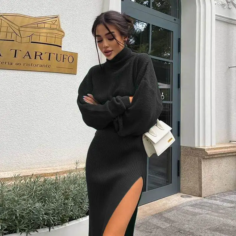 

Модный сексуальный высокий свитер Ne, комплект из двух предметов, топ и юбка, ансамбль, осень 2024, женский гардероб премиум-класса