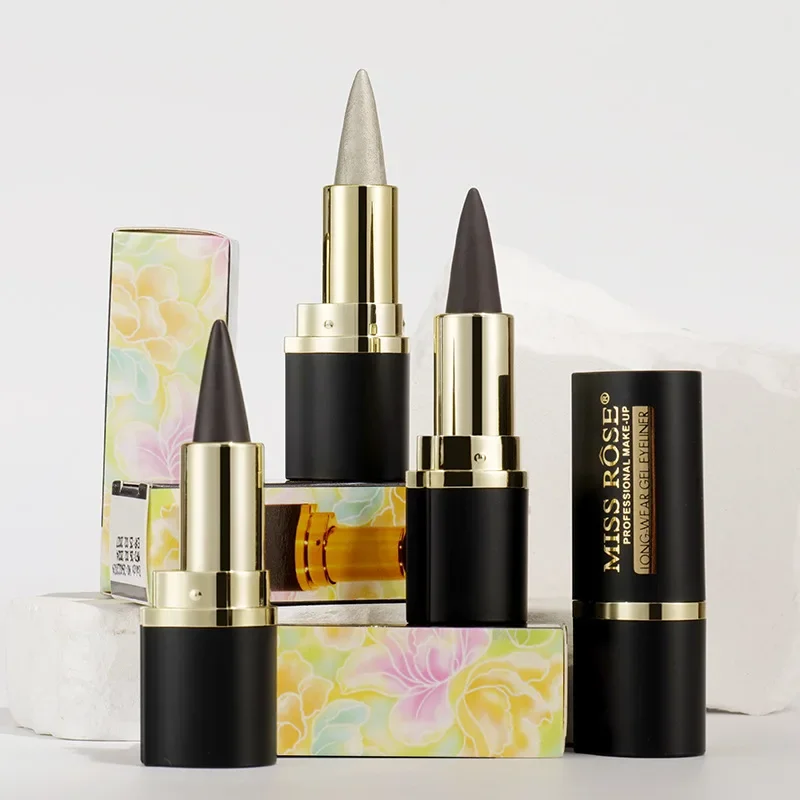 Matter, wasserfester und wischfester Eyeliner-Balsam, 4-farbiger Lipliner, fester Eyeliner-Balsam, Mehrzweck-Lidschatten für Make-up-Kosmetik