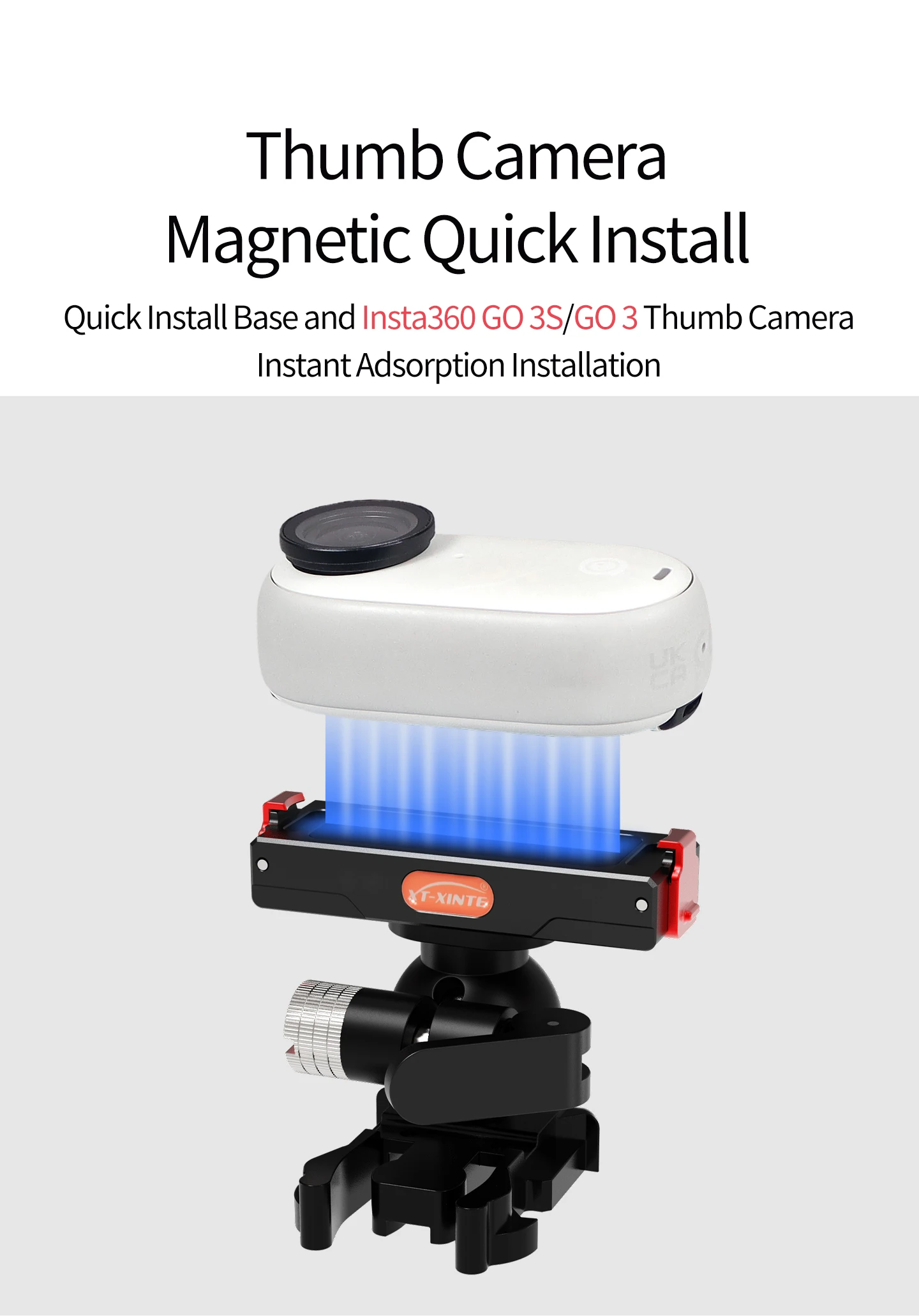 17MM Kugelkopf Action Kamera Schnellverschluss Schnalle Basis für GoPro Insta360 DJI Osmo Tasche Magnetische Motorrad Halterung – Detail 20