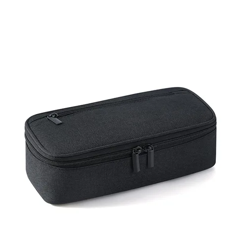 Imagen 1 del producto Estuche de lápices negro de gran capacidad, tela de lona, suministros escolares, portalápices, organizador de papelería, bolsa adhesiva, regalo, Color sólido