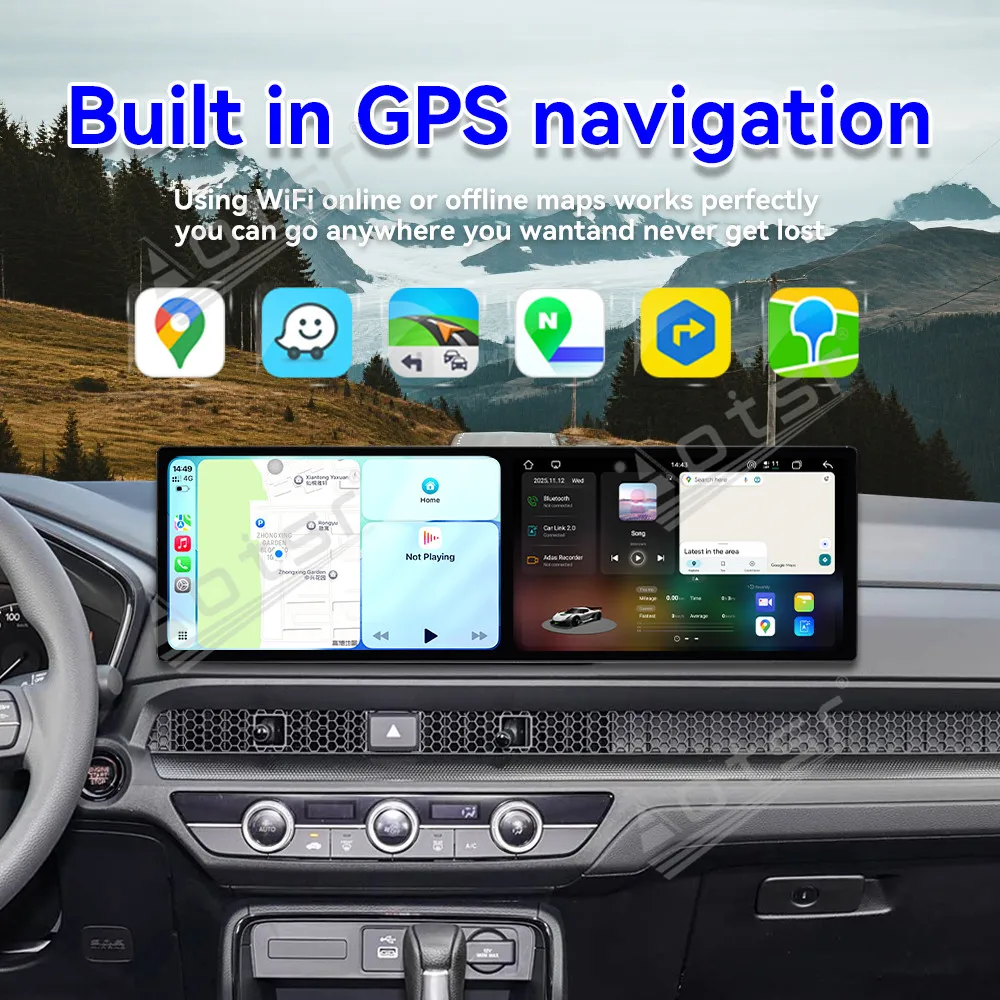 

10,1-дюймовый автомобильный радиоприемник с двойным экраном для Honda CR-V Breeze 2017-2022, автомобильный мультимедийный видеоплеер, GPS-навигация, Carplay, Android 15