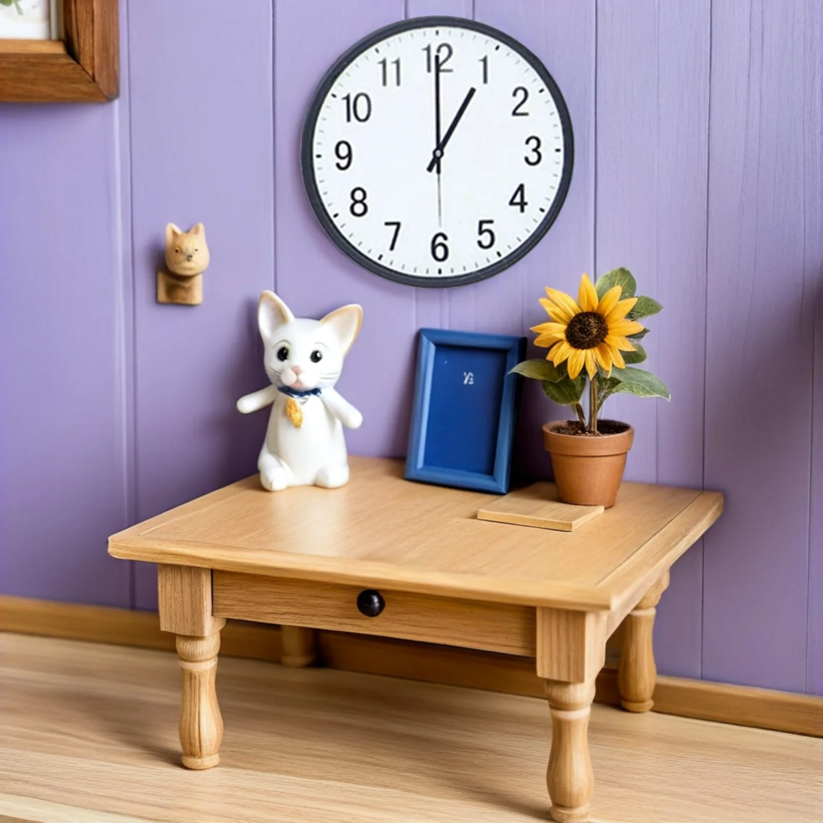 นาฬิกาติดผนังสไตล์วินเทจยุโรป 3 ชิ้น สำหรับตกแต่งบ้านตุ๊กตา เฟอร์นิเจอร์จำลอง ห้องนั่งเล่น ห้องนอน