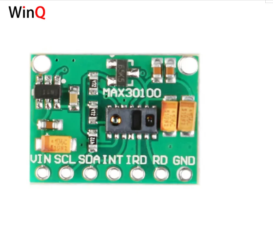 MAX30100 โมดูลเซ็นเซอร์อัตราการเต้นของหัวใจ/ชีพจร, ความเข้มข้นของออกซิเจนในเลือด/เครื่องตรวจจับอัตราการเต้นของหัวใจ, อินเทอร์เฟซ IIC