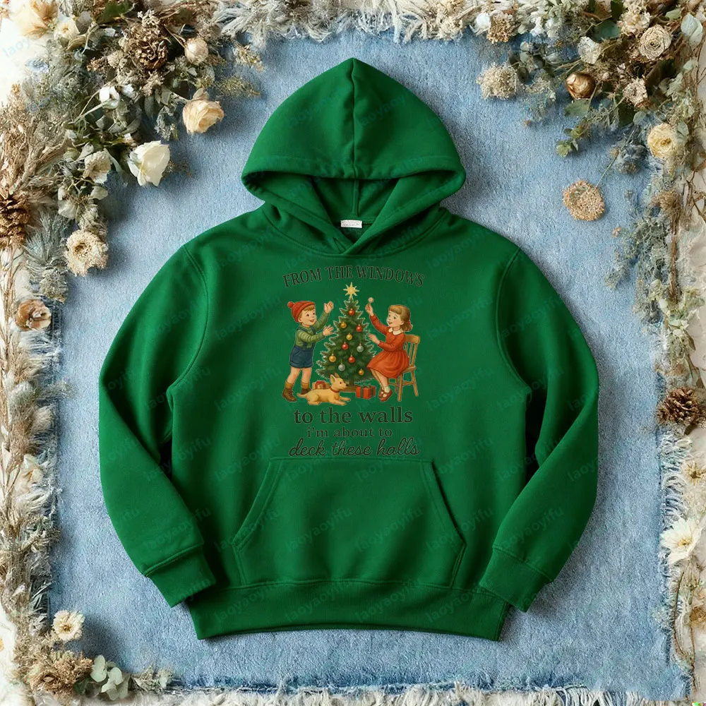 من النوافذ إلى الجدران سطح السفينة هذه القاعات الملابس الرائجة نمط عتيق للجنسين مضحك عيد الميلاد البلوز عطلة هوديي