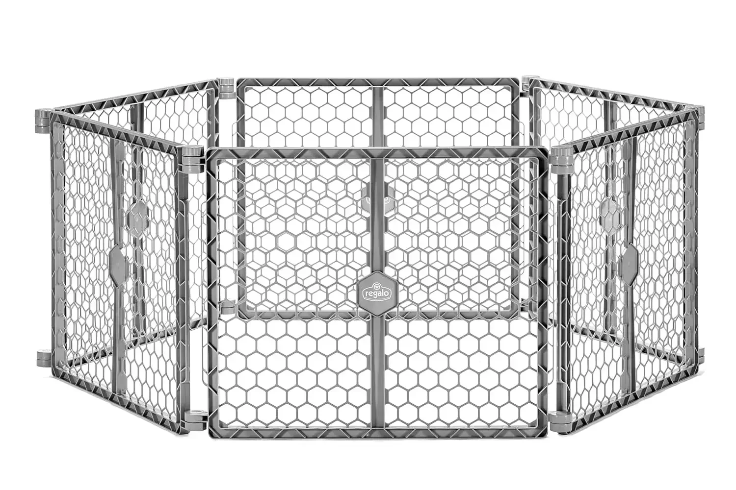 

192-inch adjustable baby gate & play yard, 4-in-1 with wall mounts, safe for kids & pets.