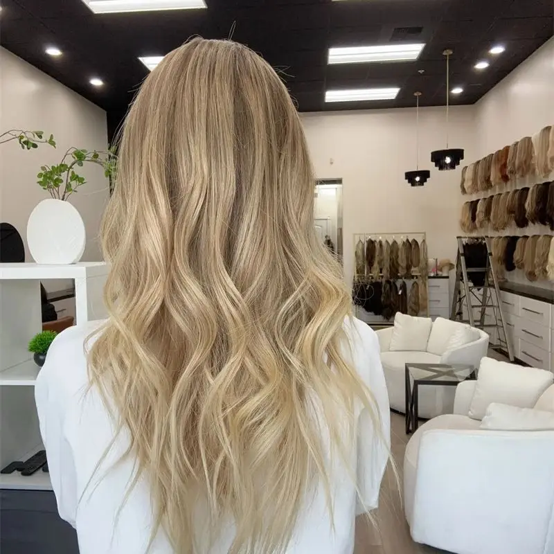 Ombre Caramel Blonde Free Part Synthetic HD Lace Front Wig Natural Preplucked Hairline Original Factory Cheap Wigs Glueless Wig