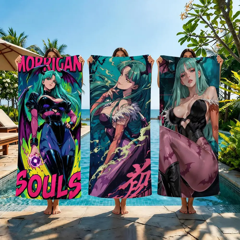 Game M-Morrigan Aensland Towel Thick Absorbent Quick Dry Lint Free Tough Ultra Soft For Swimming Gym Camping Outdoor
