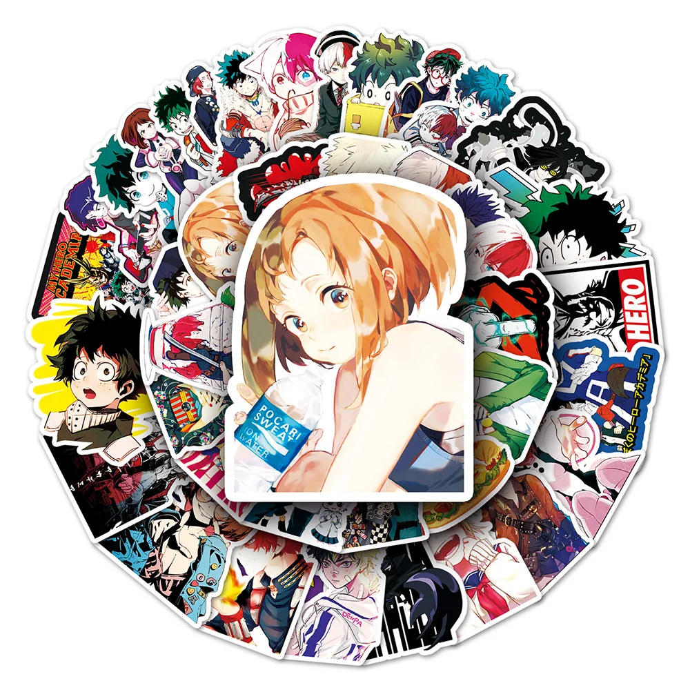 10/30/50/106pcs Cool Anime My Hero Academia‌ Cartoon Stickers Waterproof Graffiti Laptop Phone Stationery Decoration Sticker Toy