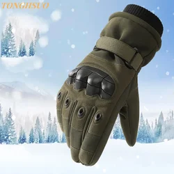 Tactical Gloves Ski Men Winter Velvet Thickened Warm Touch Screen Anti-Slip Full Finger Motorcycle Outdoor Snowboard Accessories