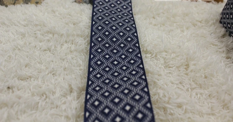 Blue Three-Dimensional Star Woven Jacquard Ribbon With Anti Slip Lace For Sewing Accessories Such As Neckties And Edging 4CM