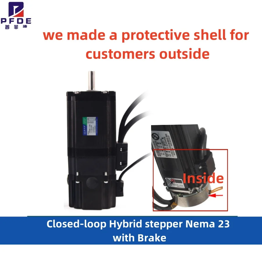 

NEW Closed-loop Hybrid stepper Nema 23 Servo Stepper Motor 3N.M 2 Phase 57HSE3N+HBS57HD with Brake SET