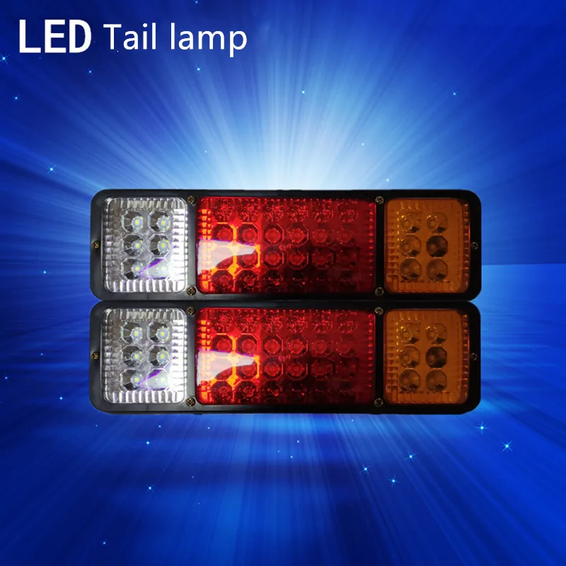 2pcs Led Electric Tricycle Rear Tail Light Turn Signal Reverse Stop Lamp Auto Car 12v Universal Driving Brake Light