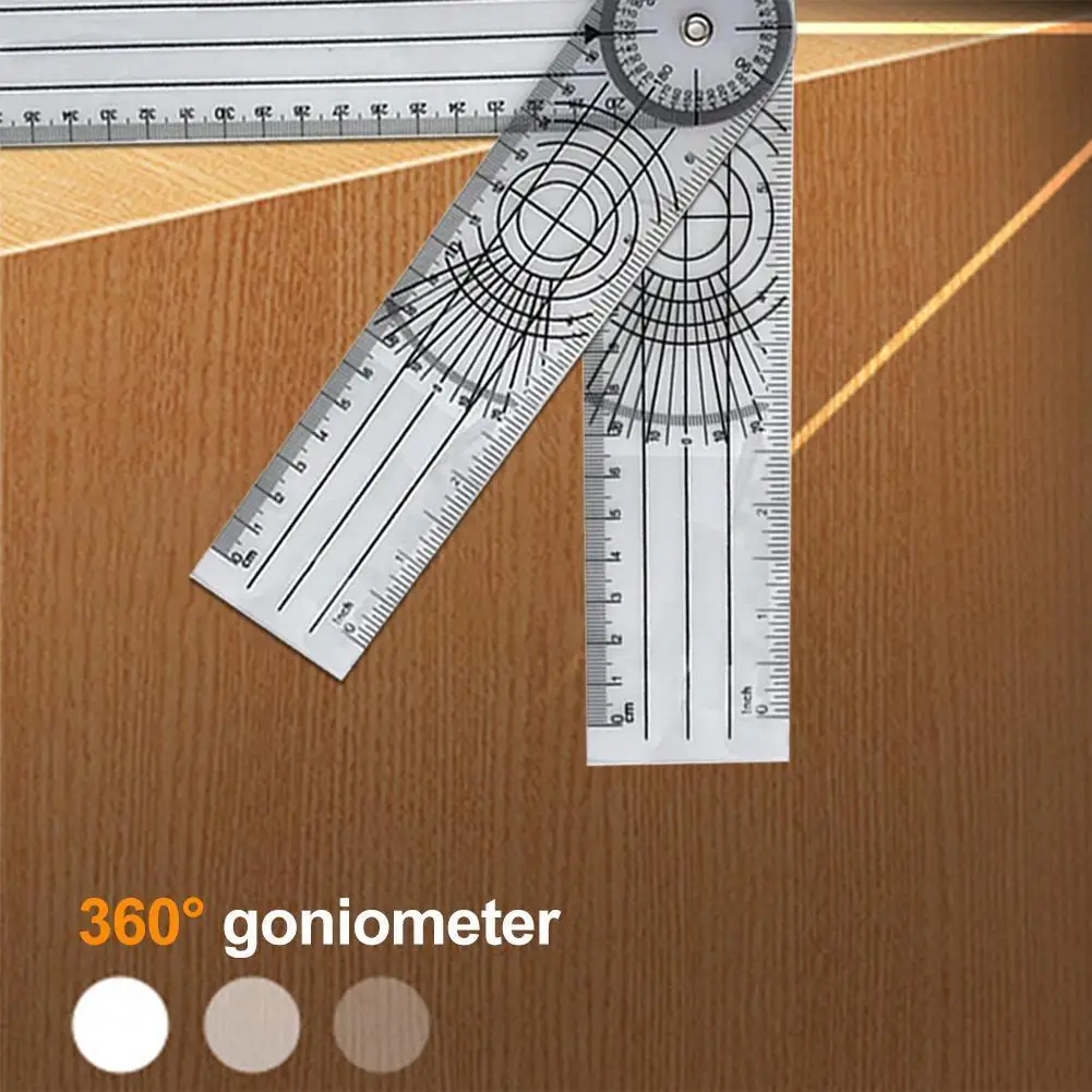 Userful Protractor Multi-Ruler 360 Degree Goniometer Angle  Spinal Ruler with Angle Parallel Line  Multi-Scale Centimeter