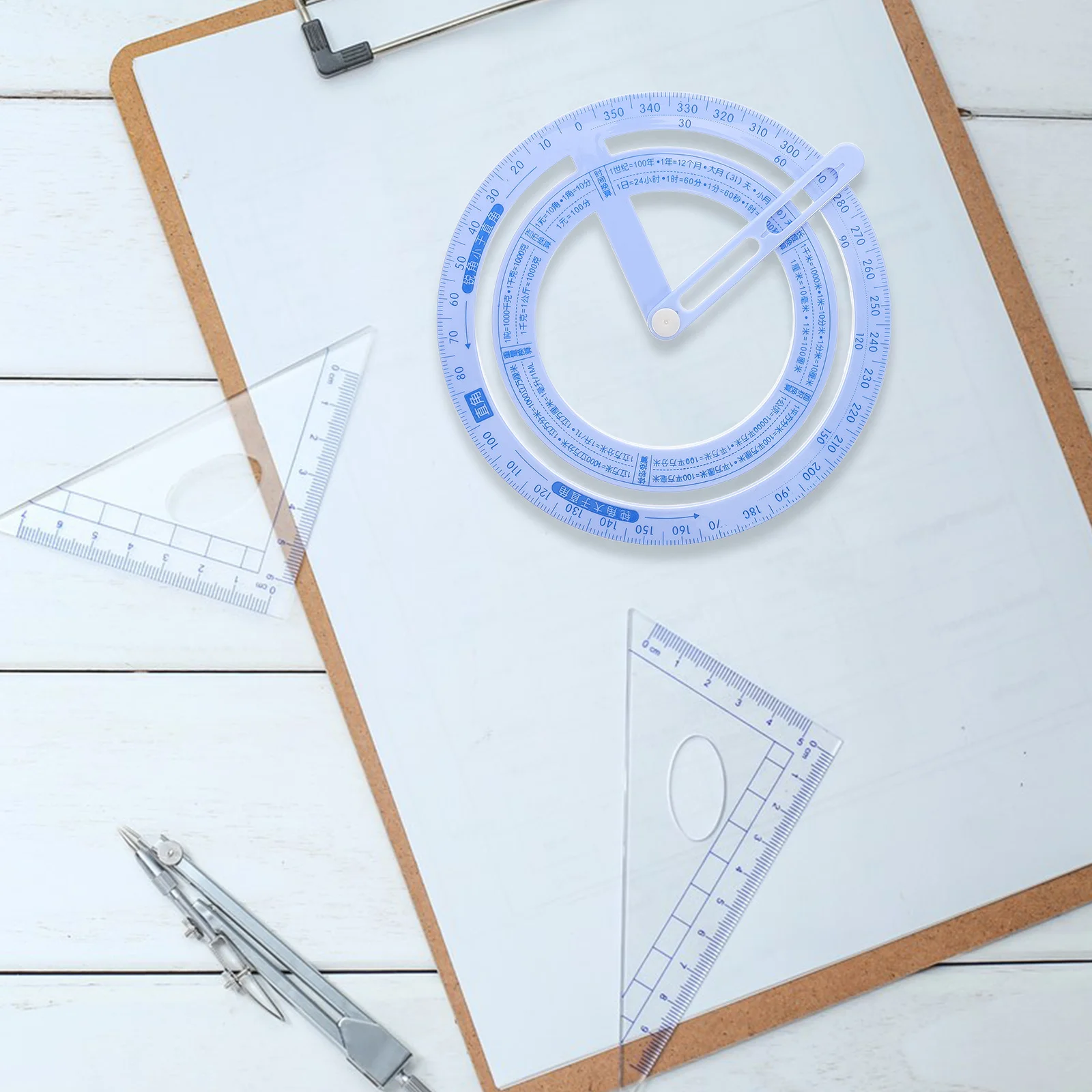 4 قطعة منقلة دائرة كاملة 360 درجة إبرة دوارة أداة قياس زاوية دقيقة لمسطرة الرسم الهندسي النجارة #5