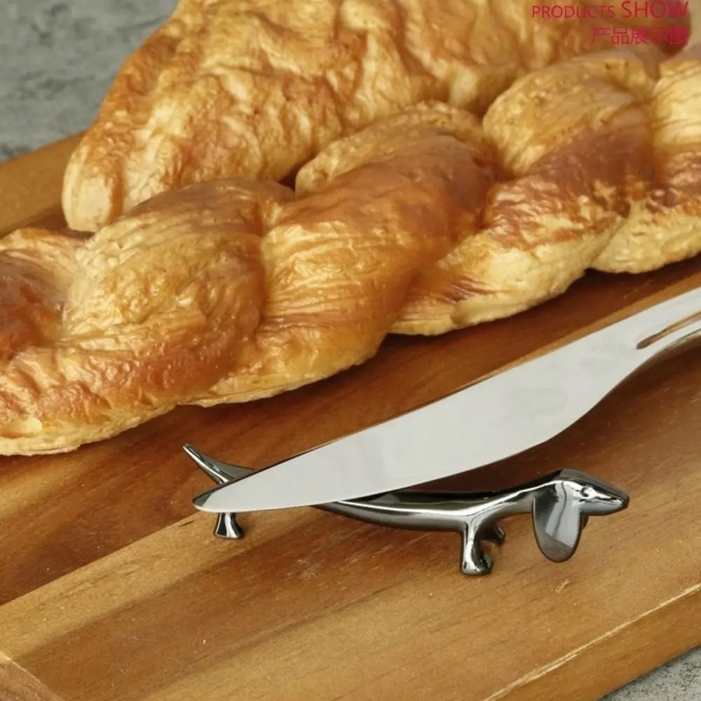 2PCS Zinc Alloy Dachshund Dog Chopstick Holder Silver Dog Shape Chopstick Rest Decorative Cute Cutlery Rest Kitchen Accessories