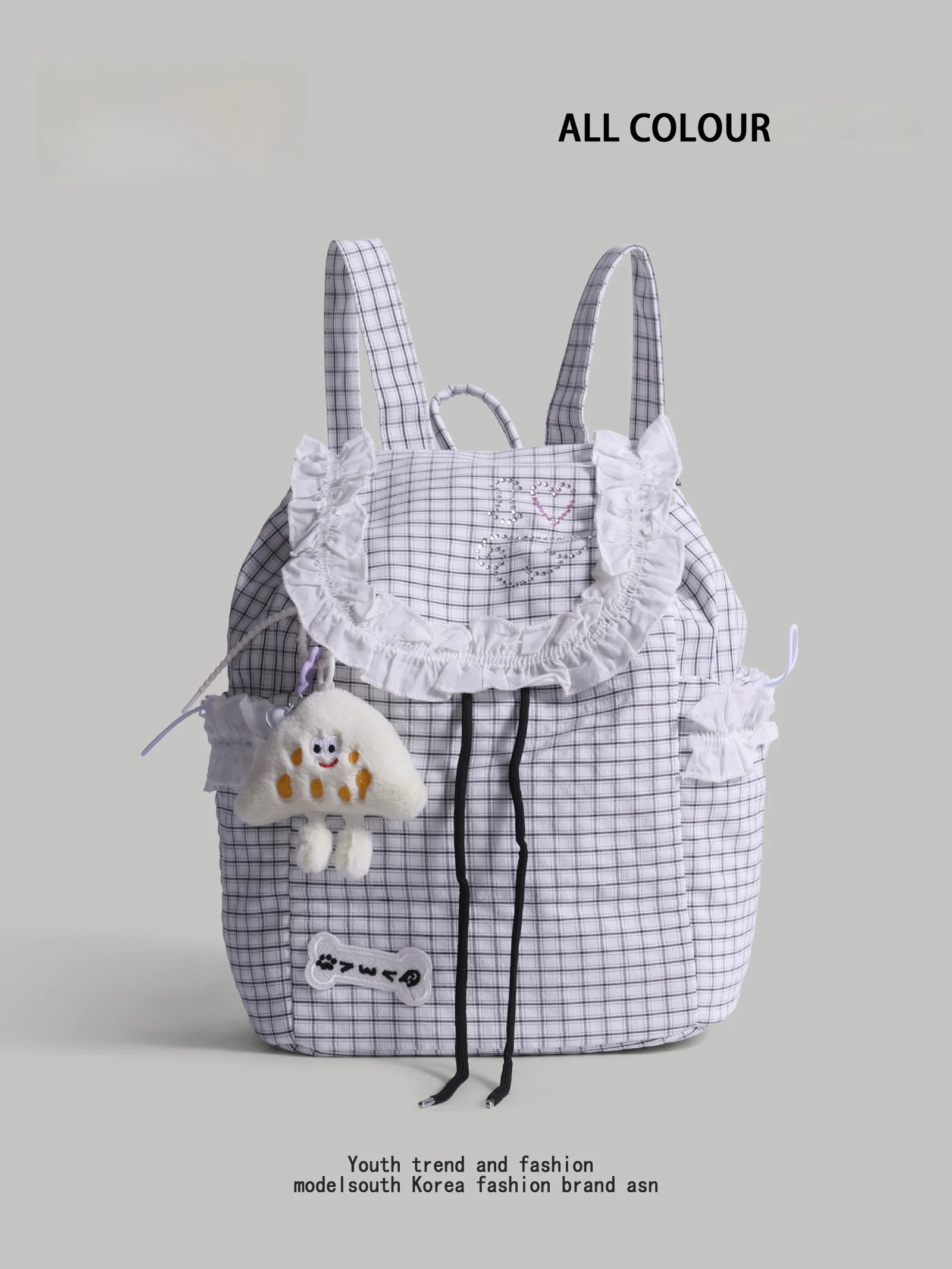 シンプルな巾着バックパック女性用通勤旅行フレッシュスタイルスモールフレッシュデイリーカバーバックパック学生ブックバッグ