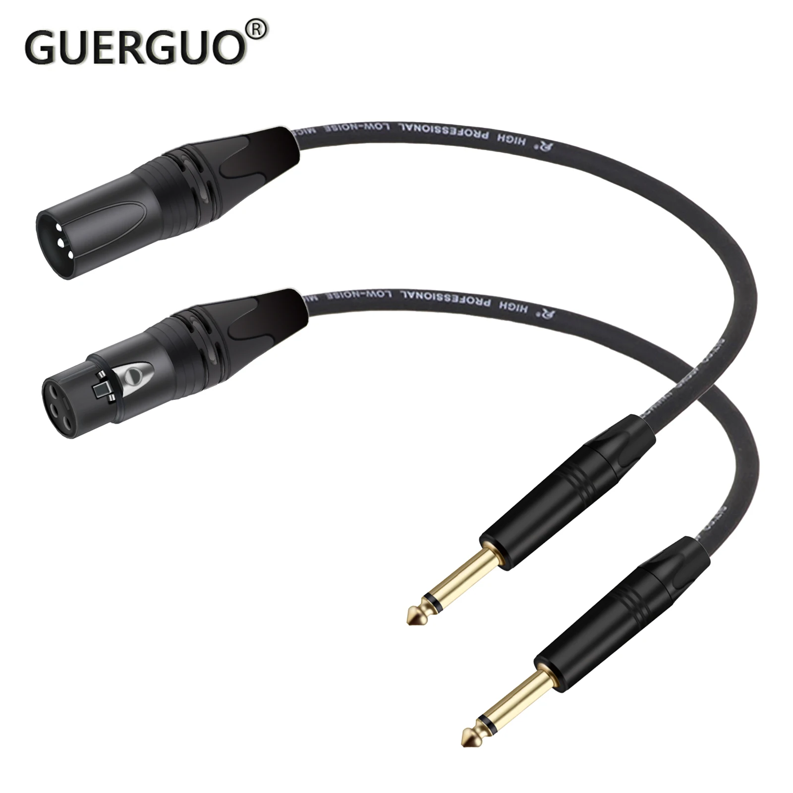 

Gold Plated TS 1/4 Inch Male 6.35/6.5mm to XLR 3-Pin Microphone Mono 6.35mm to XLR Canon Patch Cord for AMP Amplifier Pro Audio