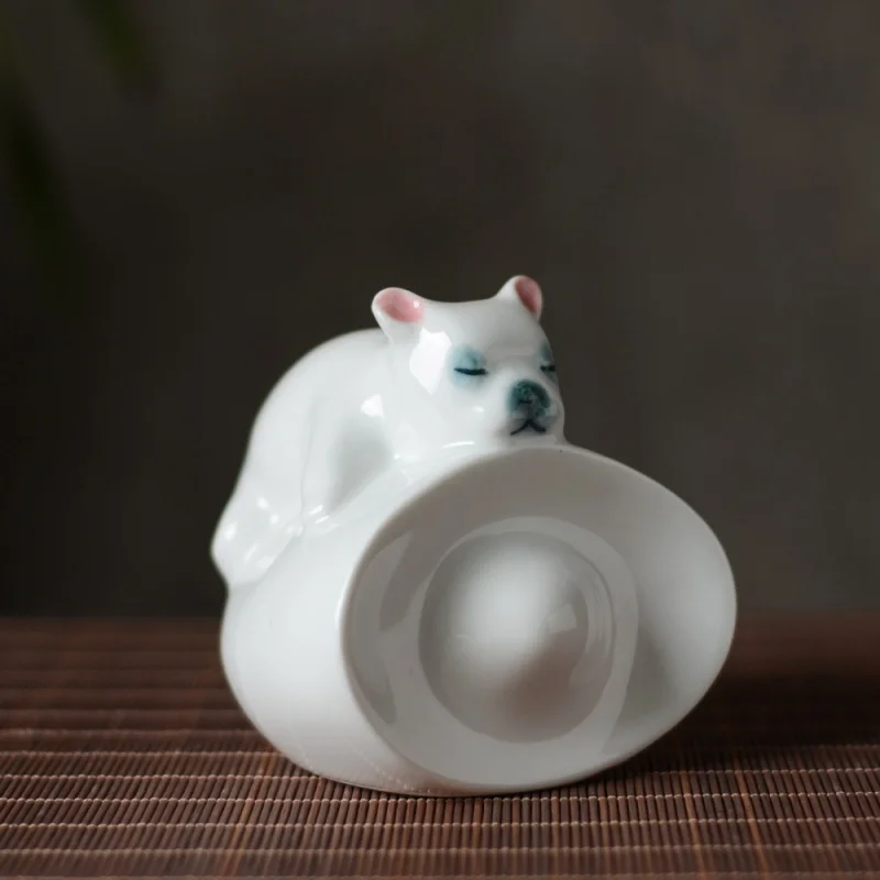 ★Car Decoration Cute Dog Cartoon Porcelain Doll Cute Pet Car Creativity Doll Decoration Car Interior Decoration