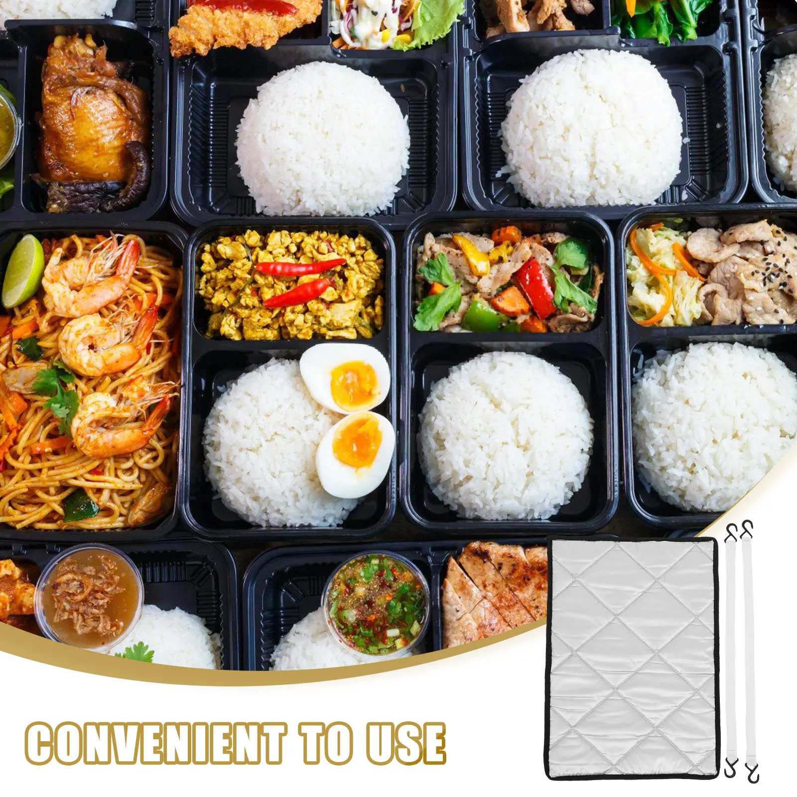 Food Heat Shield Hot Carrier Cover Container Thermal Insulation Pad Warming Bbq Blanket