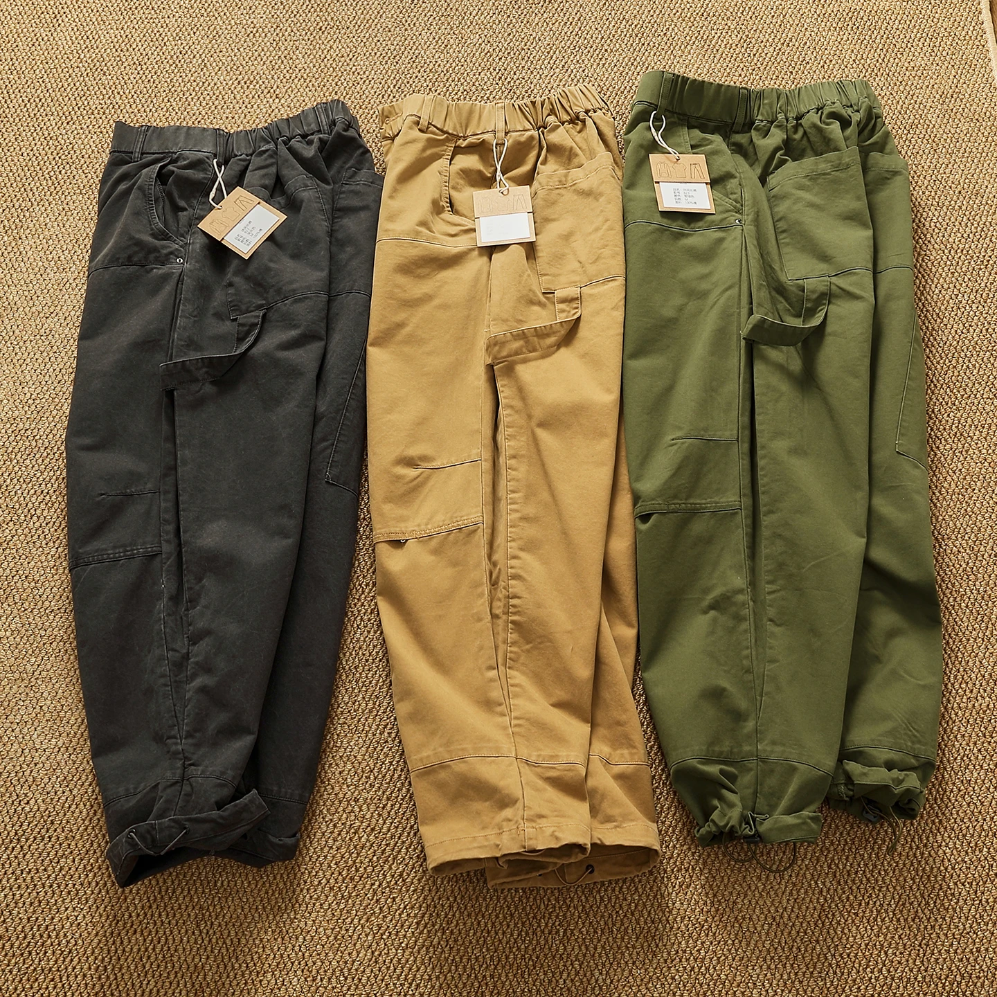 

Модные повседневные мужские брюки в американском стиле с вертикальным пошивкой на осень, свободные комбинезоны с застежкой на ноги